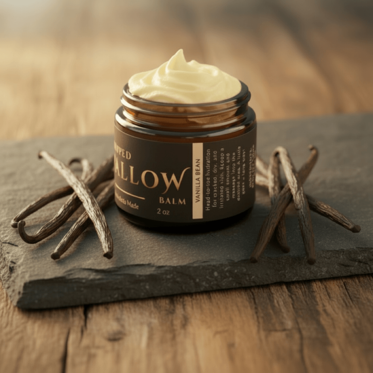 Whipped grass-fed tallow body butter texture β Desert Rose Tallow