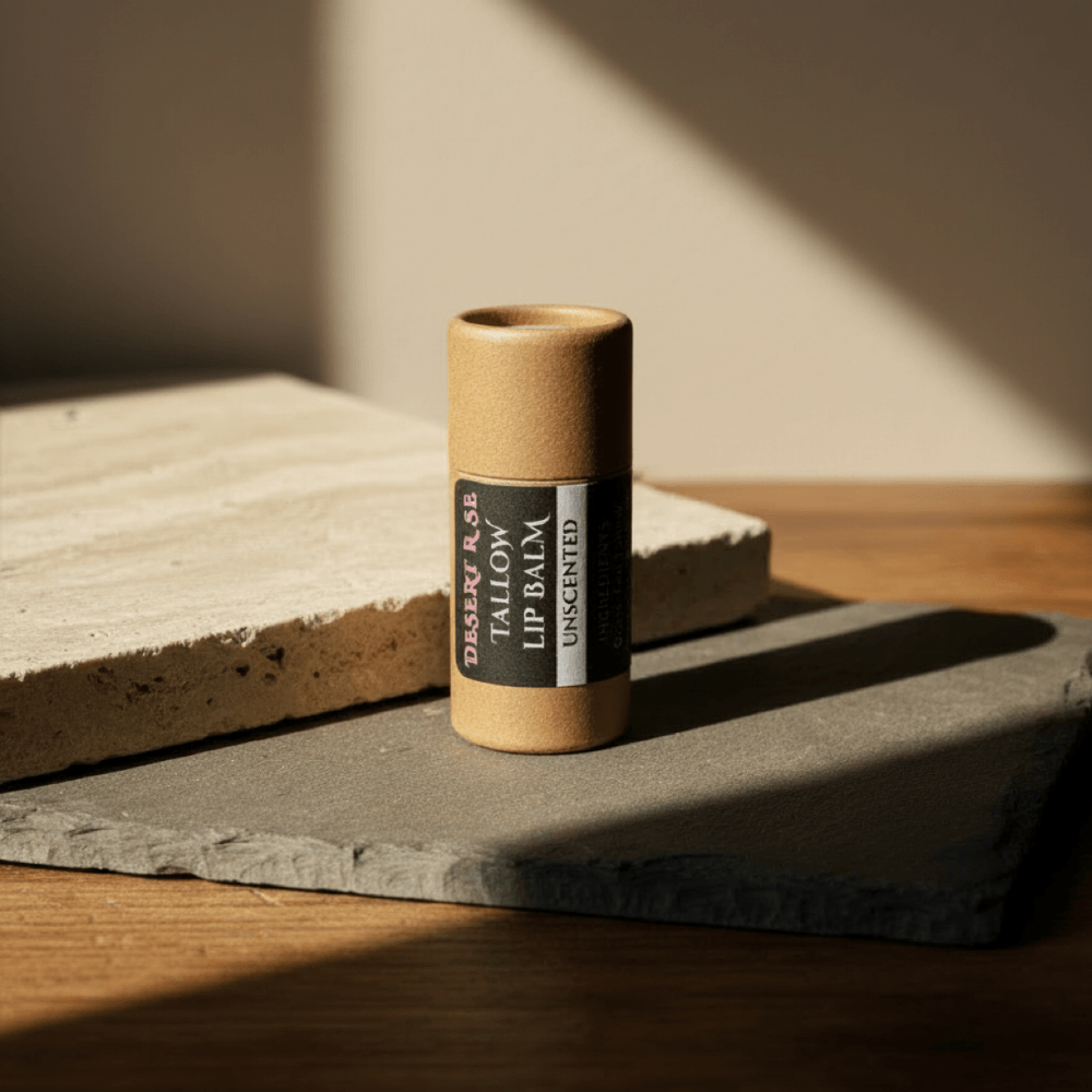 Tallow lip balm — Desert Rose Tallow- Unscented